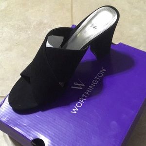 Black Worthington block heels.